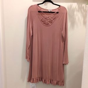 Jodifl Medium Long Sleeve Mauve Pink dress